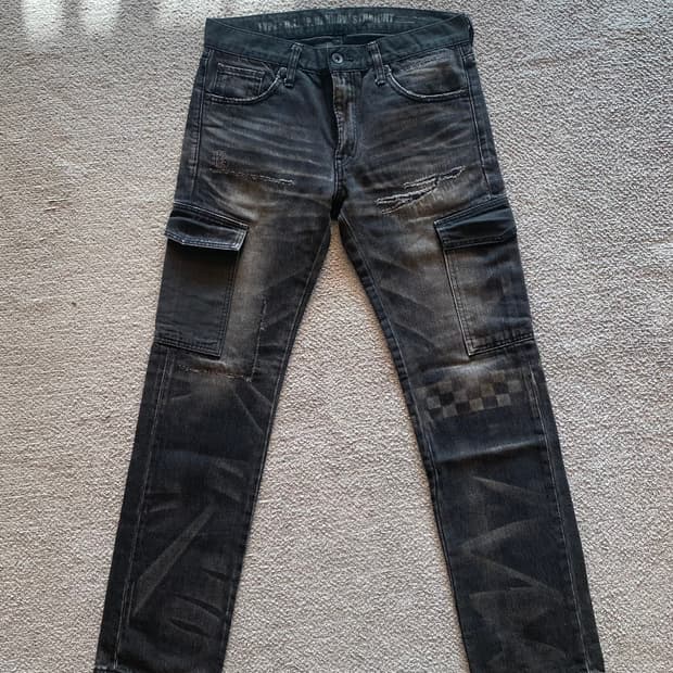 네이버후드 11aw 블랙 아이콘 체커보드