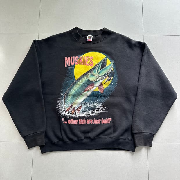 90s MADE IN USA 프룻오브룸 피싱 맨투맨 XL