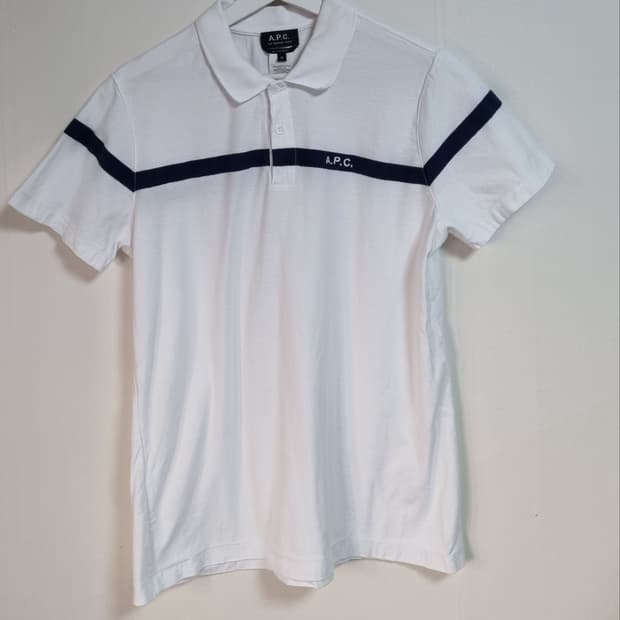 M ) A.P.C 아페세 화이트 PK 반팔티