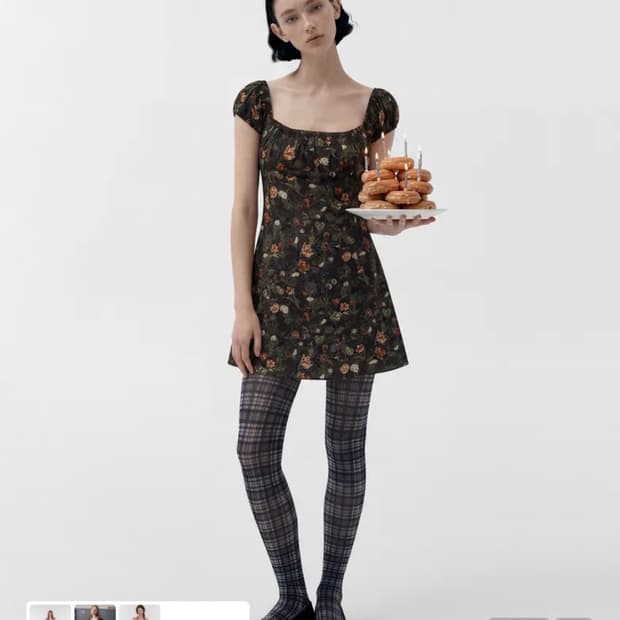 루루서울 미니 드레스 브라운 s