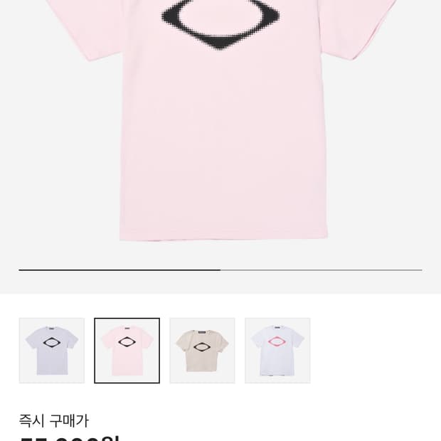 (W) 미스치프 롬버스 블러 티셔츠 라이트 핑크