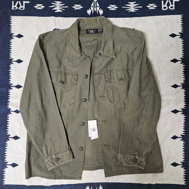 RRL 리버스 새틴 오버셔츠 XL