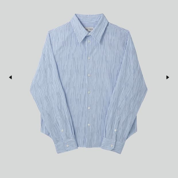 렉토 / 웨이브 스트라이프 슬림핏 셔츠 / L