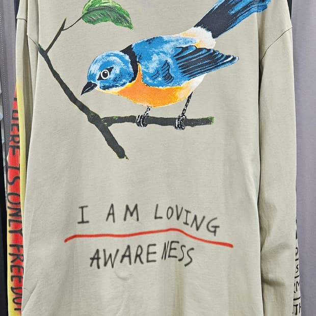 (희귀매물)이지 X 웨스 랭 버드 스켈레톤 롱 슬리브 XL