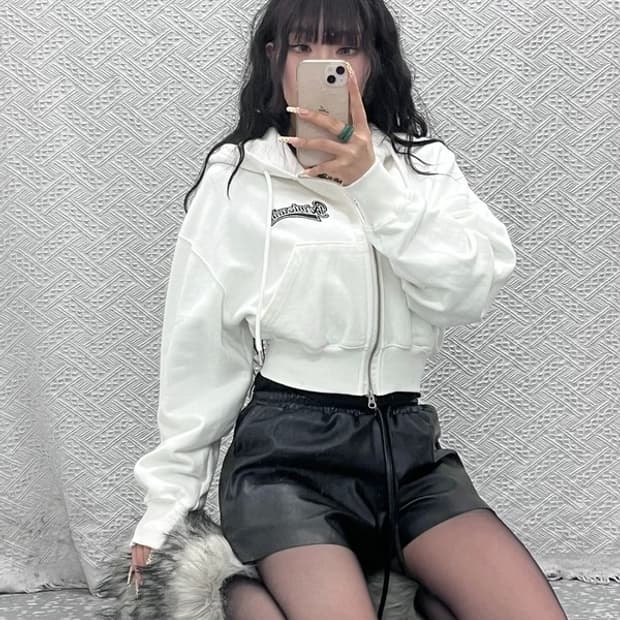 본투윈 올드스쿨 키치 빈티지 백로고 후드집업 F C09974