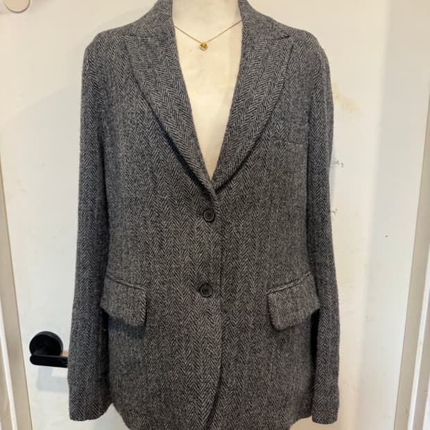 모노크롬 울 헤링본 자켓