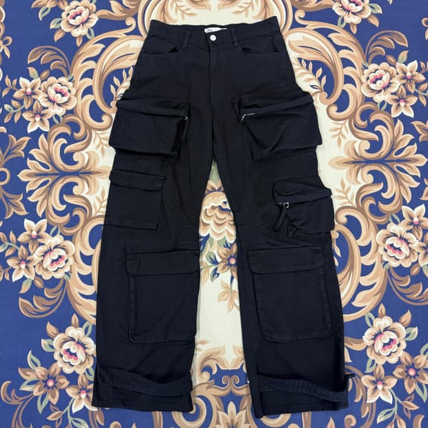 (30)자라 ZARA 멀티포켓 유틸리티 카고팬츠(블랙)
