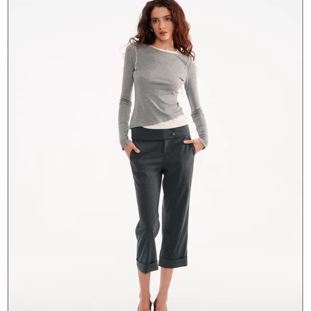 Muse Naps 스트라이프 캐주얼 바지