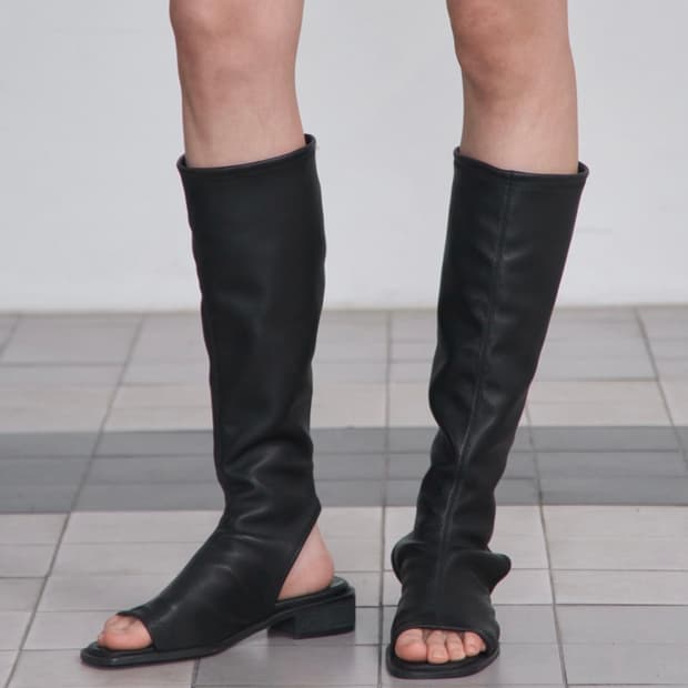 CERRIC 스퀘어토 롱부츠 블랙