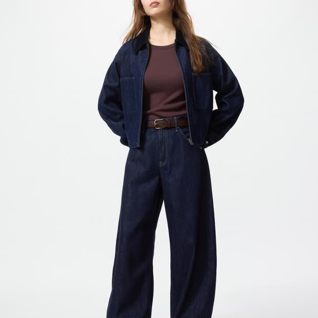 (미착용 새상품) 유니클로 배기커브진 (네이비) (24)