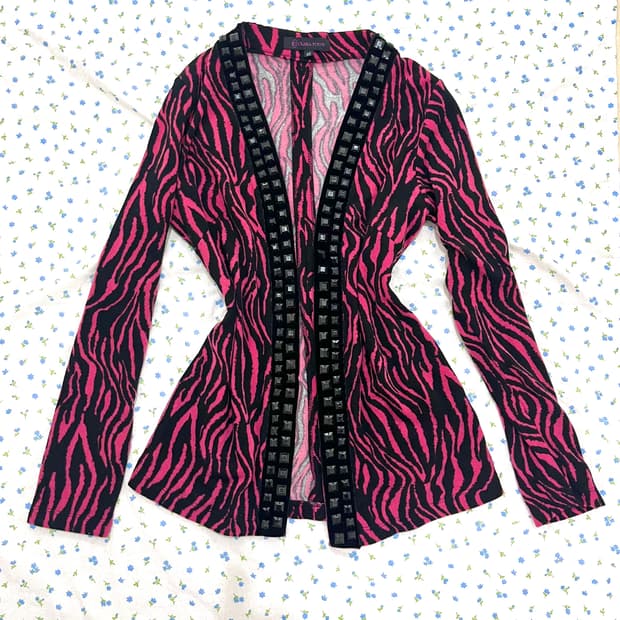 오네갸루 핑크지브라 핑크호피 가디건 Y2K파우닝shop502큐빈티지펑크
