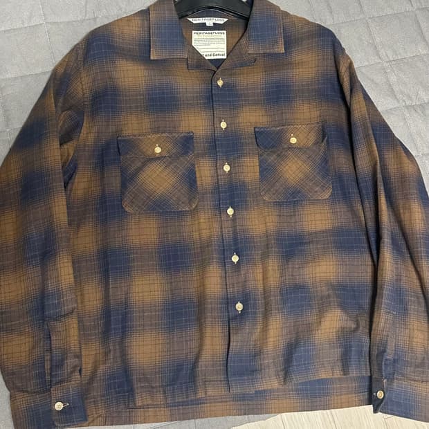 헤리티지플로스 플란넬 셔츠 브라운