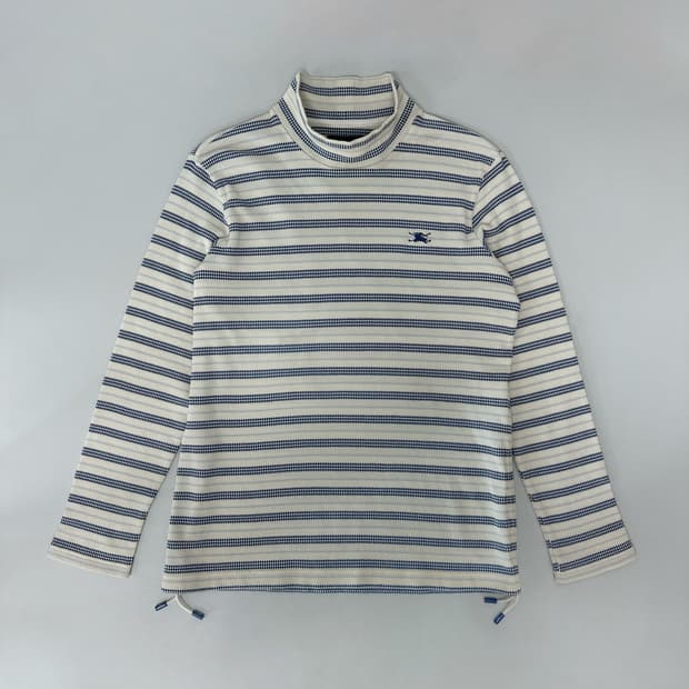 버버리 스트라이프 로고 터틀넥 탑