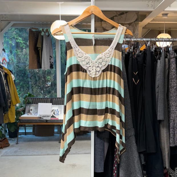 스나오 쿠와하라 스트라이프 슬리브리스