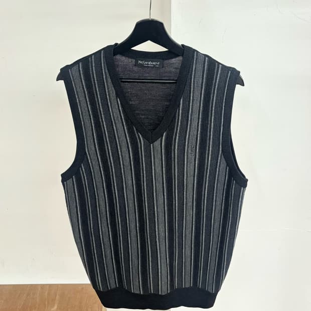 이브 생 로랑 스트라이프 울 니트 베스트