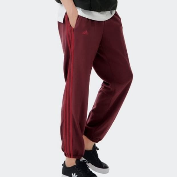 아디다스 버건디 조거팬츠 L