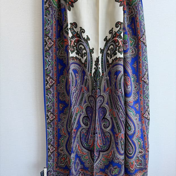 ETRO 페이즐리 울 실크 스카프