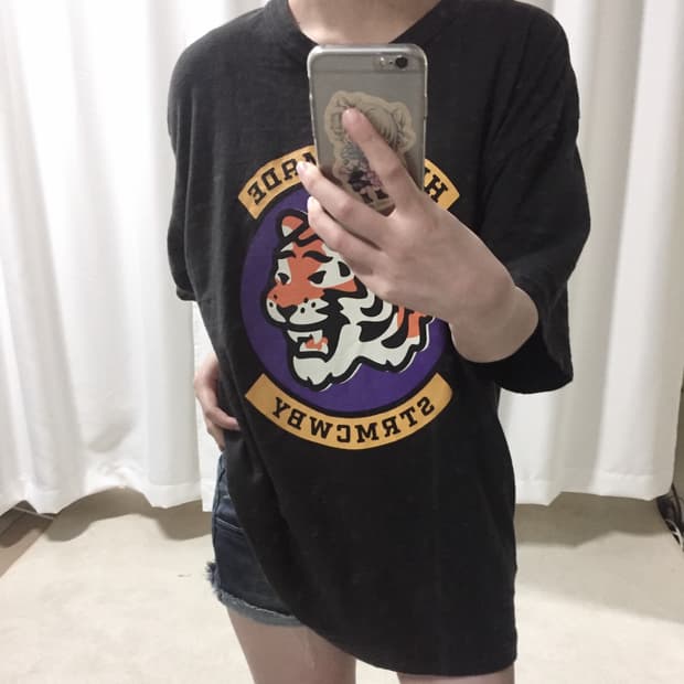 휴먼메이드 타이거 호랑이 블랙 반팔 티셔츠