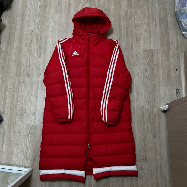 아디다스 남성 덕다운 후드 경량 롱패딩 XXL/110 