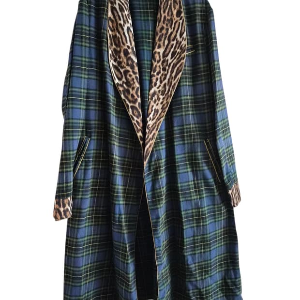 R13 Blue Smoking Robe Coat