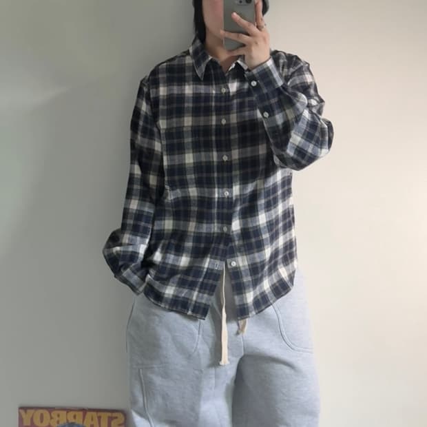 플리마켓🔥 디스커스 애슬레틱 플란넬 체크셔츠