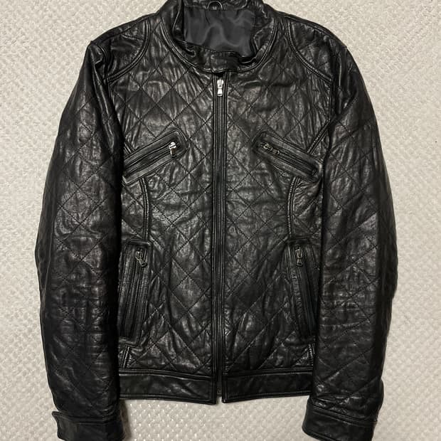 [52] 광희시장 웨스턴 무드 램스킨 양가죽 절개 바이커 레더 자켓