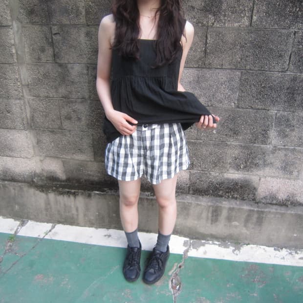 빈티지 슬리브리스 블라우스 플라워 레이스 배색 디테일 블랙 k99