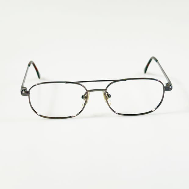 90s BARHOMAN 슬림 스퀘어 더블 브릿지 메탈 빈티지 안경