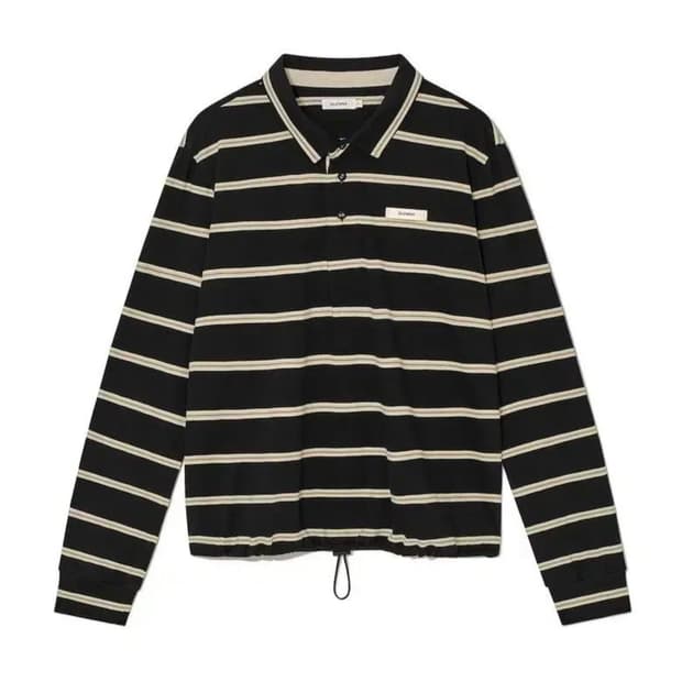 글로니 테리 롱슬리브 피케이 블랙