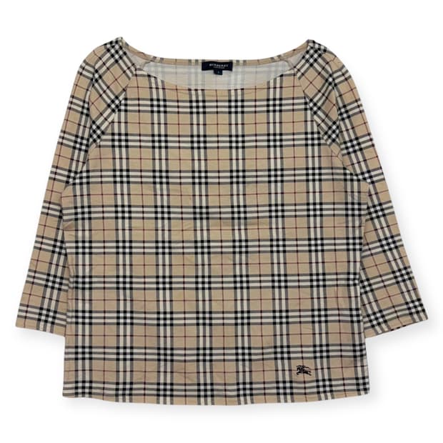 버버리 체크 패턴 티셔츠