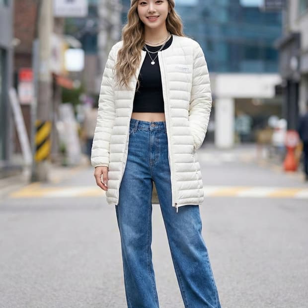 디스커버리 화이트 구스다운 경량패딩_90