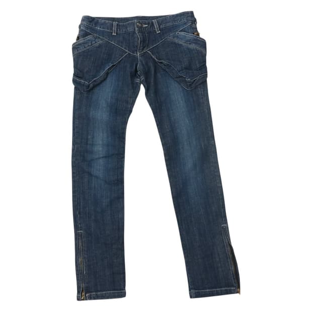 Roar 로어 빈티지 건 플랩 입체 포켓 밑단 지퍼 데님 팬츠 (S)