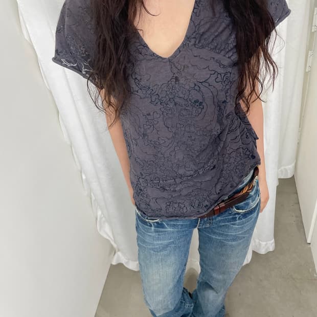 Hysteric Glamour 해골 시스루 티셔츠