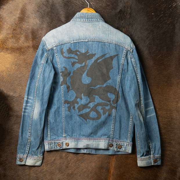 [103] 90s~ 리플레이 REPLAY 드래곤프린팅 데님 트러커 자켓 