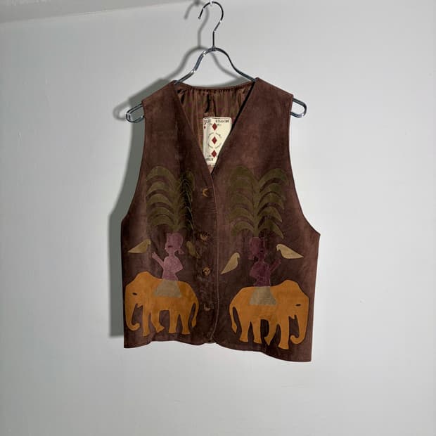 빈티지 에스닉 레더 베스트