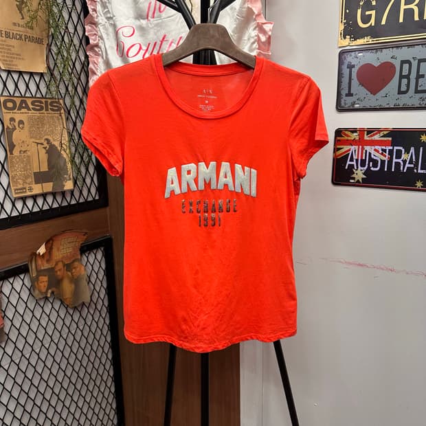 Armani Crimson Red Logo T-Shirt