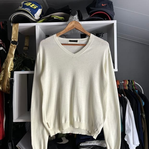 V-neck Tab Sweater