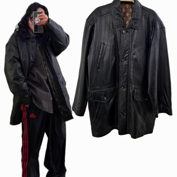 Italy 블랙 램스킨 자켓