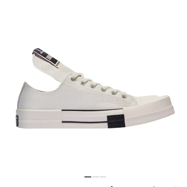 릭오웬스 다크셰도우 컨버스 다크스타 OX Lilly White