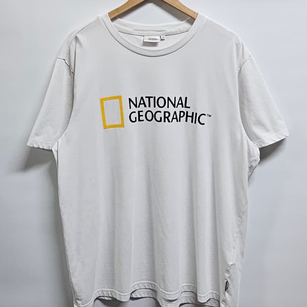 내셔널지오그래픽 흰색 반팔 티셔츠 3XL