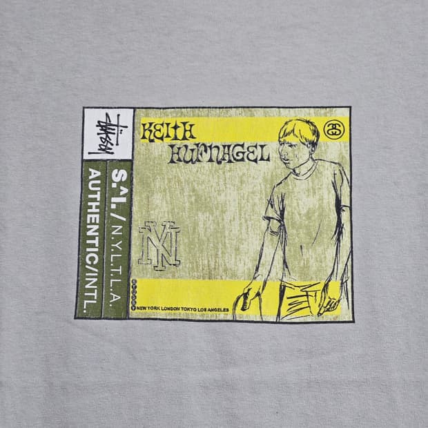 90s old Stussy 키스 허프나겔 그래픽 티셔츠 M 사이즈.