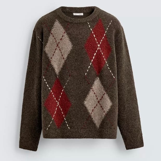 자라 아가일 니트