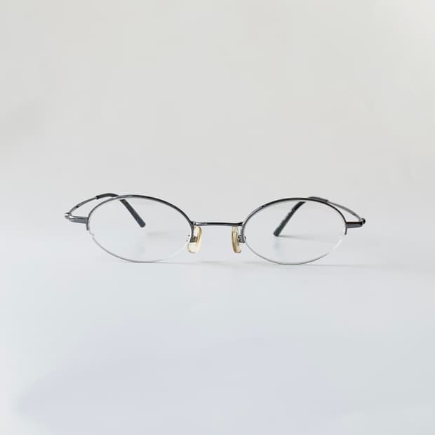 757 데드스탁 실버 반무테 라운드 오벌 빈티지안경