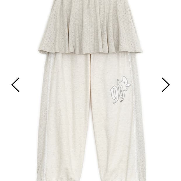 허그유어스킨 Patch skirt layered jogger pants