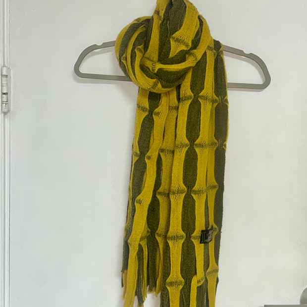 라임/올리브 빈티지 니트 머플러