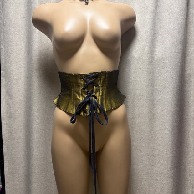 [ISABEL GRANA] Lace-up Taffeta Corset