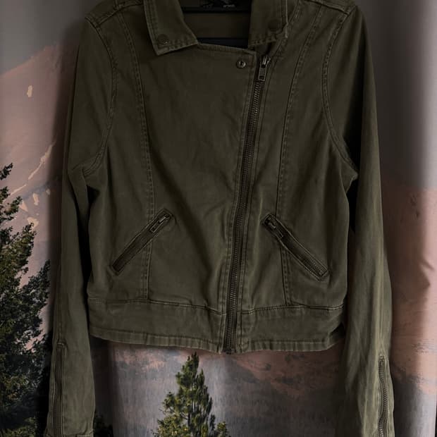 vintage 사선 포켓 카키 자켓 