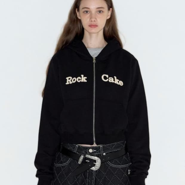 락케이크 Logo Patch Zip Hoodie Navy 로고 후드 집업
