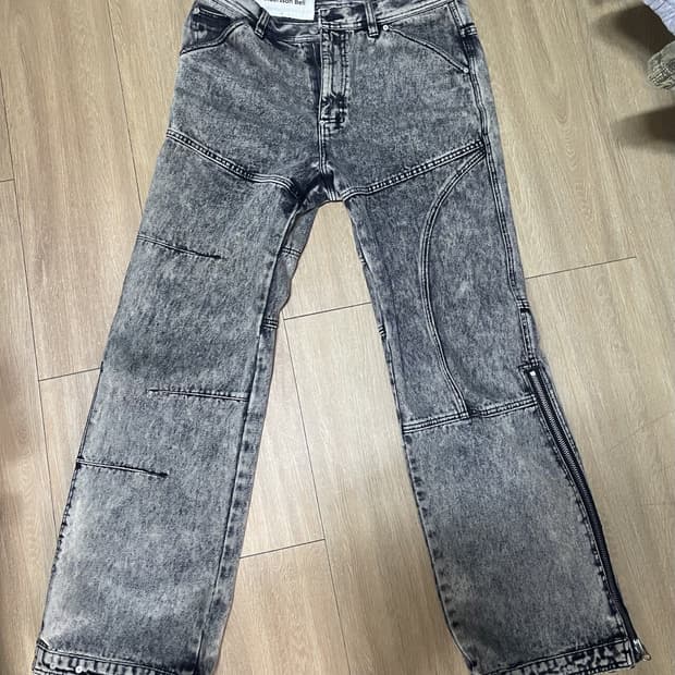 [L] 엔더슨벨 블리치 워시드 지퍼 진