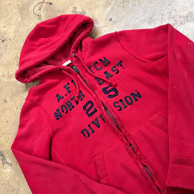 아베크롬비 레드 후드집업